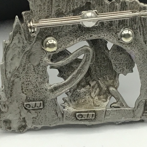 JJ Jonette Mythical Dragon Emerges From Cave Beneath Castle Brooch Pin - Picture 5 of 6